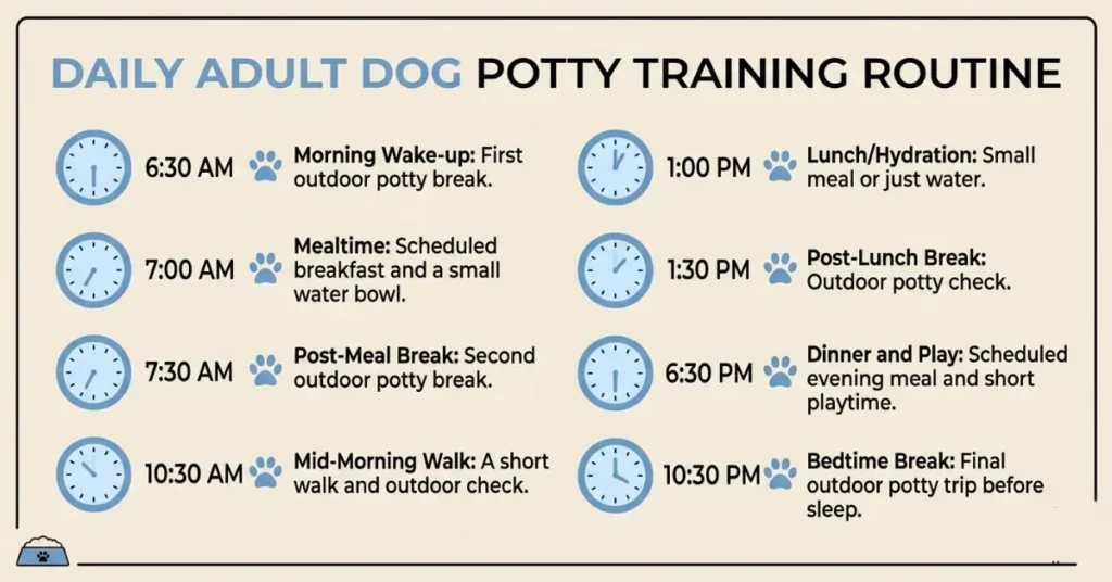 Dog Adult Daily Routine Potty Train an Adult Dog: Routine & Results That Work