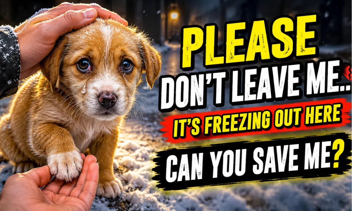 abandoned puppy rescued from freezing cold stree