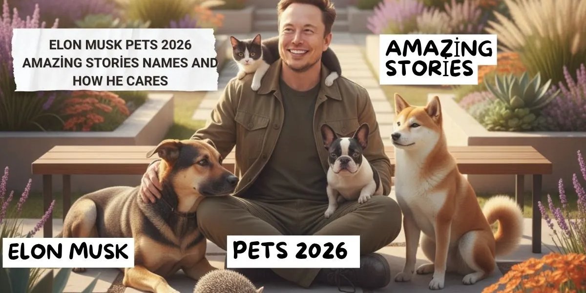 Elon Musk sitting outdoors with his pets